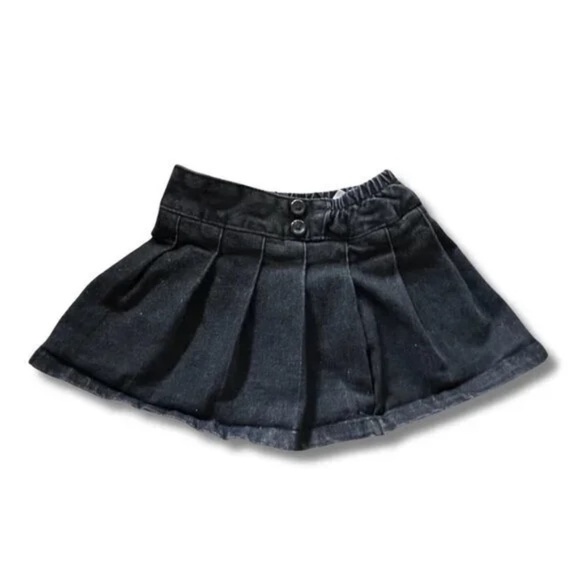 SET Baby Girl's Denim Skirt Size 18- 24 Months Floral Embroidered Blue Black - Picture 2 of 13